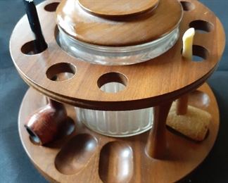 Vintage walnut pipe stand