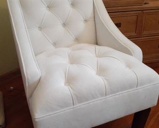 White tufted chair (pair)