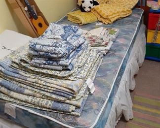 Twin bed, with mission-style headboard