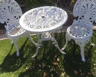 White Matched Chairs table