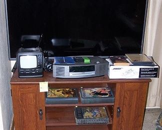 LG TV, Bose radio / CD player, older children's books