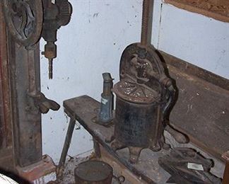 Large Barn beam drill, Enterprise fruit press, etc...