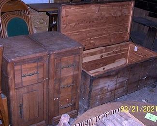 Cedar chest, end tables