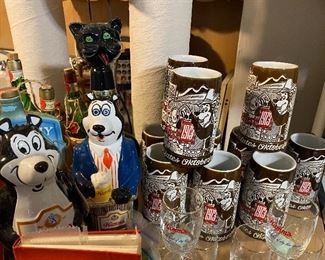 Hamms beer steins and decanters