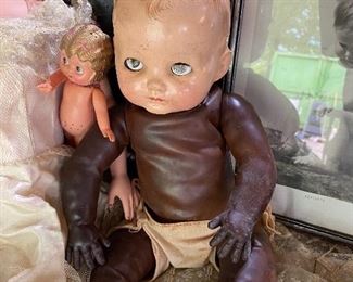 brown leather baby doll