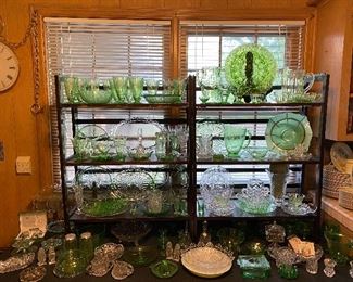 Green glass and crystal
