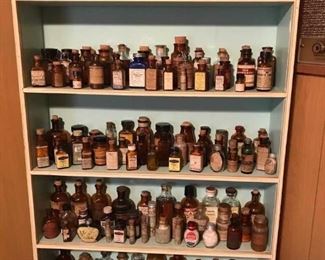 lots of apothecary bottles