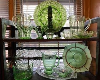 green depression glass