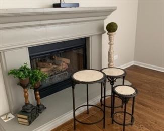 Lightweight metal nesting tables/decor