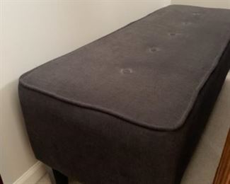 Gray fabric bench
