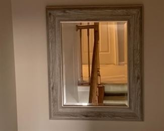 Gray framed mirror