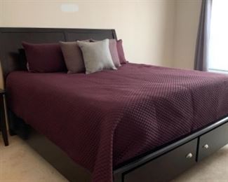 King bed from Ashley Furniture and King bedding