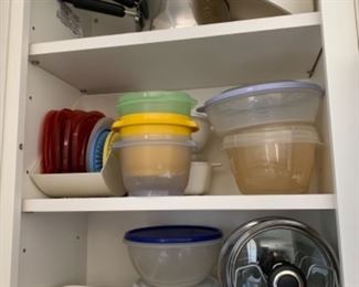 Tupperware, pots/lids]
