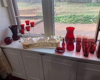 Kitchen 
Ruby glassware 