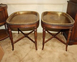 2 ACCENT TABLES  W/REMOVABLE TRAYS