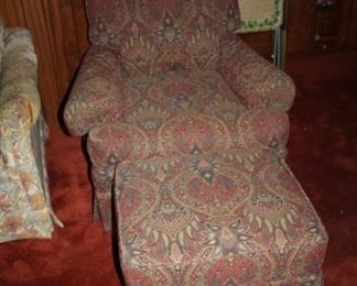 UPHOLSTERED CHAIR W/OTTOMAN 