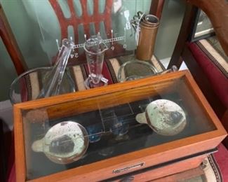 LARGE SELECTION OF MID CENTURY PHARMACY ACCESSORIES. 