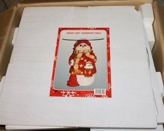 Snowman Glass Top Accent Table