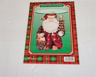 Santa Glass Top Decorative Accent Table