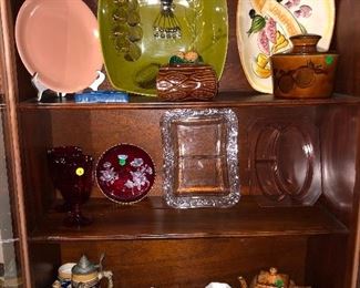 Made in Los Angeles Clay pieces, depression era glass, figurines 