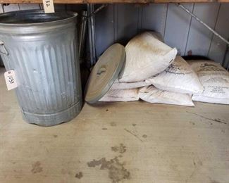 1038	

Pellets
6 Bags Of Wood Pellets & Metal Trash Can Full Of Pellets