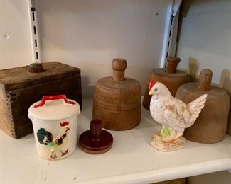butter molds and rooster stuff
