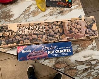 Texas native inertia nutcracker and rocket nut cracker