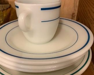 vintage fire king and pyrex dinnerware