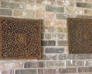 Teak wall plaques