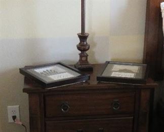 Nightstand, lamp