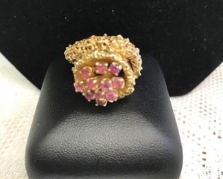 14k Ruby Orchid Ring
