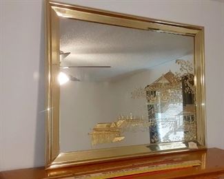 Vintage Asian gold mirror