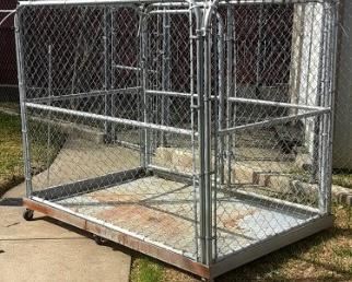 Large dog cage on wheels