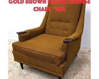 Lot 622 KROEHLER Modernist Gold Brown Fabric Lounge Chair. Ava