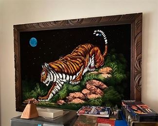 Velvet tiger painting