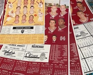 Indiana University basketball calendar posters—several years