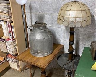 lamps and milk can