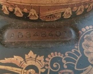 Serial number for the sewing machine