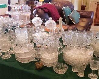 Several tables full of crystal, very unique pieces available