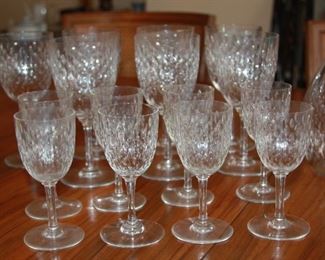 Baccarat Crystal "Paris" pattern includes 7-7" water glass, 8-5 1/8" Port Wine Glass, 1-11 1/2" decanter. Asking $495 (for all 16 pieces)