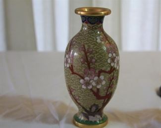 Set of 4 (2 matching pairs) small cloisenne vases - $ 75