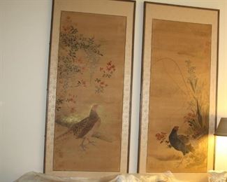 20th century Chinese paintings. With the minor damage, price at $245.