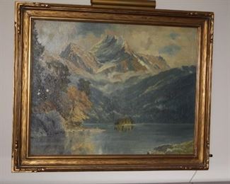 Large antique 19 c. oil painting by Schumann 30" x 39" - asking $750 