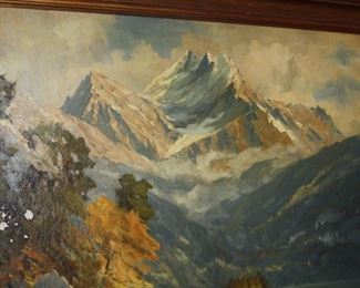 Large antique 19 c. oil painting by Schumann 30" x 39" - asking $750 