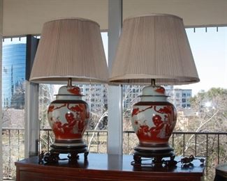Pair of large Asian lamps - Asking $225