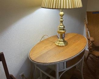 Wicker with wood top table 