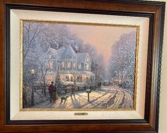" A Holiday Greating " by Thomas Kincaid.
Purchased at his Gallery in California.