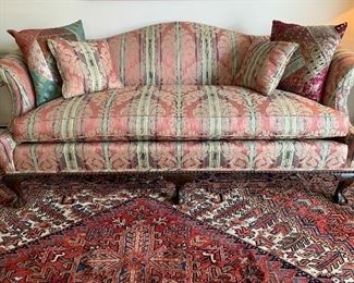 Chippendale clawfoot sofa