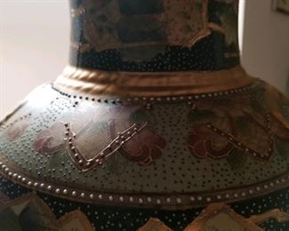 Oriental vase closeup