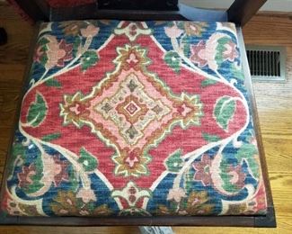 Chair seat showing upholstery fabric